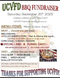 Last UCVFD BBQ of the Season!