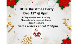 ROB Christmas Party Friday 12/12 6pm!