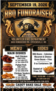 UCVFD BBQ Sat 9/19!