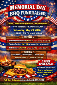 UCVFD BBQ Sat 5/23!