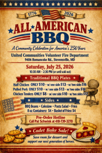 UCVFD BBQ Sat 7/25!